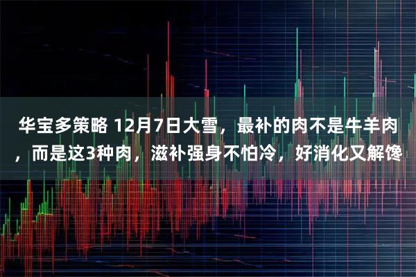 华宝多策略 12月7日大雪，最补的肉不是牛羊肉，而是这3种肉，滋补强身不怕冷，好消化又解馋