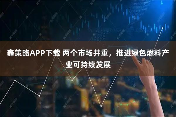 鑫策略APP下载 两个市场并重，推进绿色燃料产业可持续发展